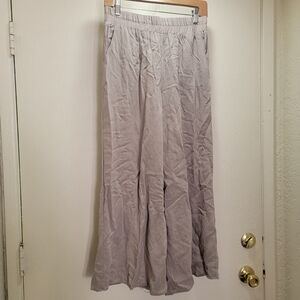 Bohme Beige Linen Wide Leg Pants